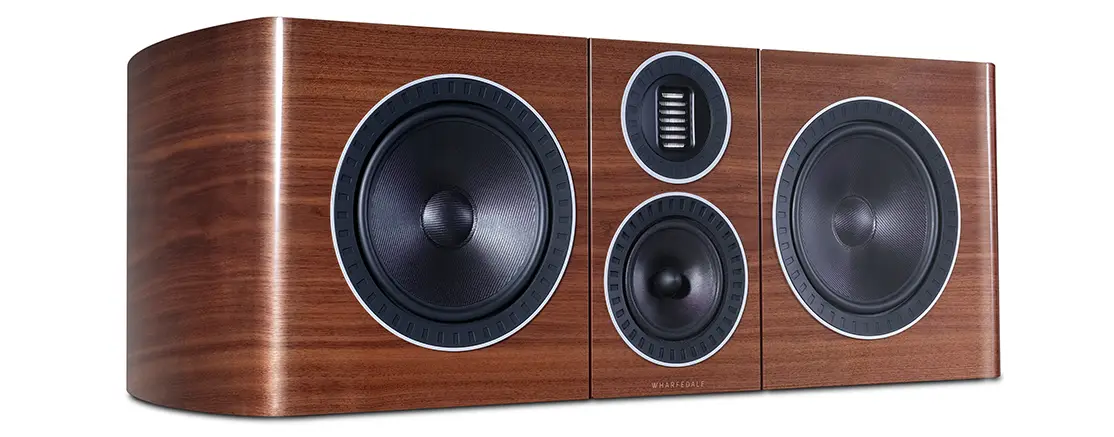 Front view of Wharfedale Elysian C Speaker Walnut